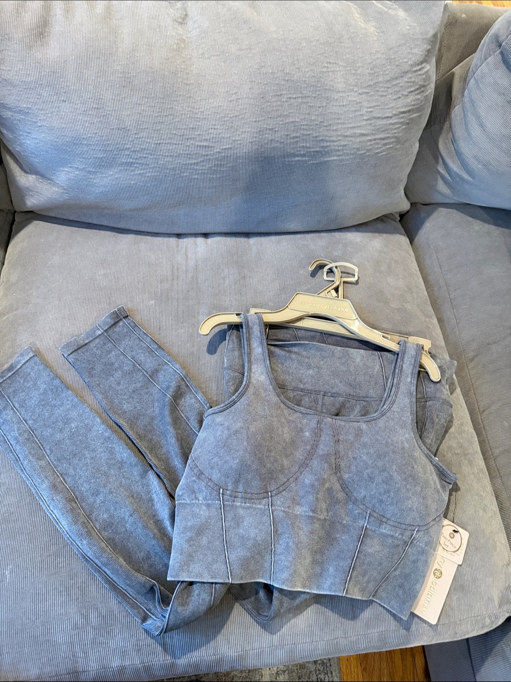Seamless Athletic Crop Tank & Legging Set - Gray